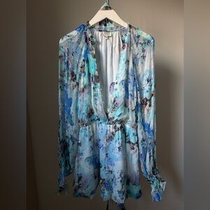 HEMANT & NANDITA Blue and Purple Ruffled Dress